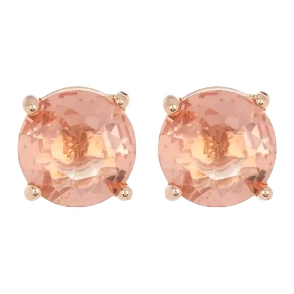 KATE SPADE • Peach Crystal Gumdrop Stud Rose Gold Earrings - Picture 7 of 8